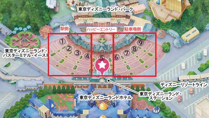 ディズニーランド入場ゲート 地図